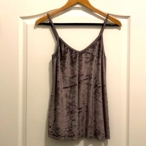 Michael Stars silver grey velvet tank top camisole